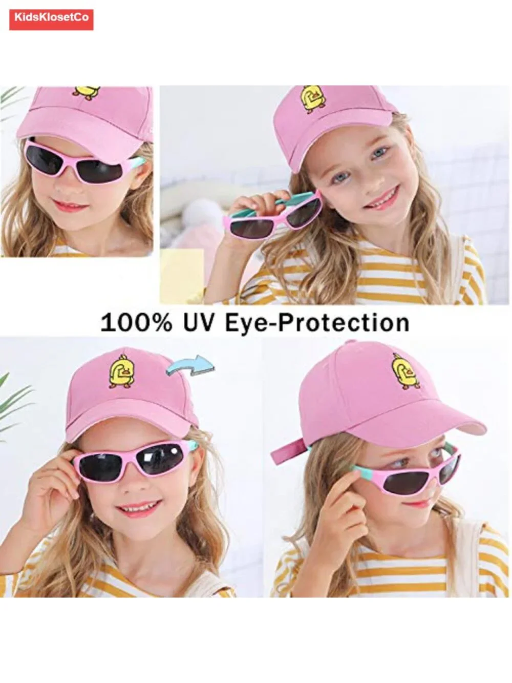 Kids Polarized Sunglasses with Adjustable Strap Unbreakable Rubber
